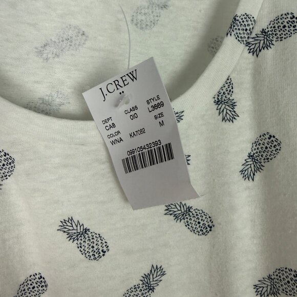 NWT J. Crew Factory Pineapple Tie Waist T-Shirt White Size Medium M NEW - Picture 6 of 11